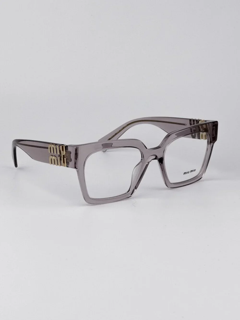 Miu Miu Women’s Eyeglasses Transparent Mauve Square Frames MU04UV 12W1O1 NEW